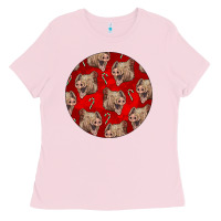 Bubblegum Pink christmas pig Ladies Tee - LillyAllenDesigns