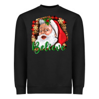 Black Believe And Santa Heavyweight Sweatshirt - BundleAndBundleShop