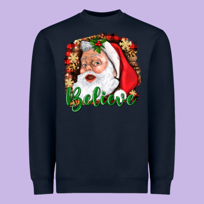 Believe And Santa Heavyweight Sweatshirt Designed By Bundleandbundleshop