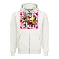 Oatmeal Heather Be Mine Valentine Zipper Hoodie - CowhideDigitalArt