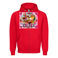 Red Be Mine Valentine Zipper Hoodie - CowhideDigitalArt