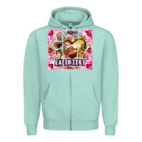 Seafoam Be Mine Valentine Zipper Hoodie - CowhideDigitalArt