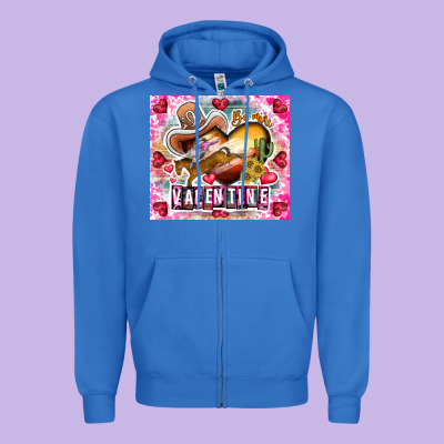 Be Mine Valentine Zipper Hoodie Designed By Cowhidedigitalart
