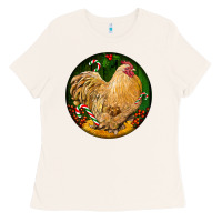 Bone cochin rooster christmas Ladies Tee - LillyAllenDesigns