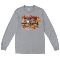 Heather Grey leaves and lattes Long Sleeve Tee - CowGirlArtShop