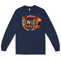 Navy leaves and lattes Long Sleeve Tee - CowGirlArtShop