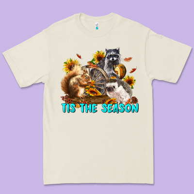 Fall Tis The Season Animals Premium Tee Designed By Lillyallendesigns