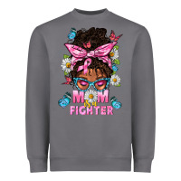 Storm Mom Is A Fighter And Afro Messy Bun Mom Heavyweight Sweatshirt - BundleAndBundleShop