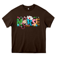 Chocolate Brown Easter Nurse Heavy Core Tee - BundleAndBundleShop