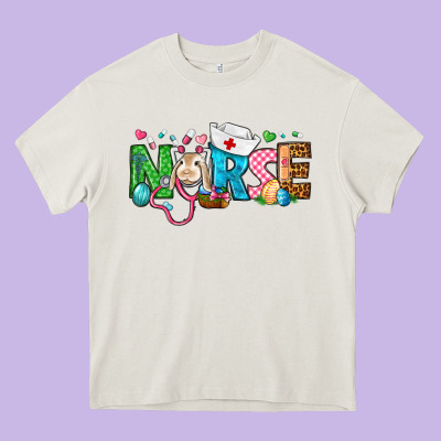 Easter Nurse Heavy Core Tee Designed By Bundleandbundleshop