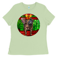 Matcha christmas pig Ladies Tee - LillyAllenDesigns