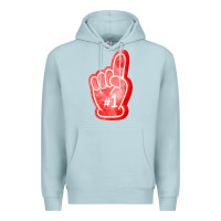 Blue Mist number one foam finger Premium Hoodie - FaDigitalArtStudio