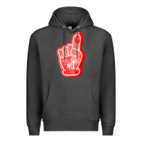 Charcoal Heather number one foam finger Premium Hoodie - FaDigitalArtStudio