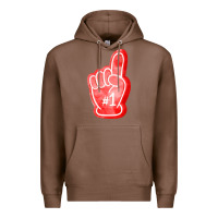 Chestnut number one foam finger Premium Hoodie - FaDigitalArtStudio