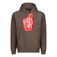 Coffee number one foam finger Premium Hoodie - FaDigitalArtStudio