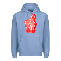 Colony Blue number one foam finger Premium Hoodie - FaDigitalArtStudio