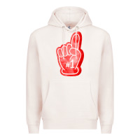 Pale Pink number one foam finger Premium Hoodie - FaDigitalArtStudio