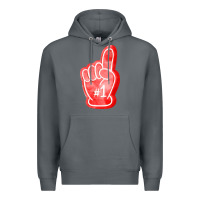 Rock number one foam finger Premium Hoodie - FaDigitalArtStudio