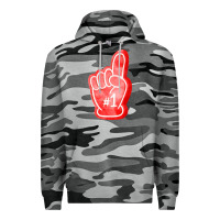 Slate Camo number one foam finger Premium Hoodie - FaDigitalArtStudio