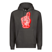 Smoke number one foam finger Premium Hoodie - FaDigitalArtStudio
