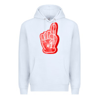 White number one foam finger Premium Hoodie - FaDigitalArtStudio