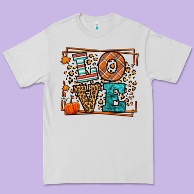 Fall Autumn Leopard Love Premium Tee Designed By Lillyallendesigns