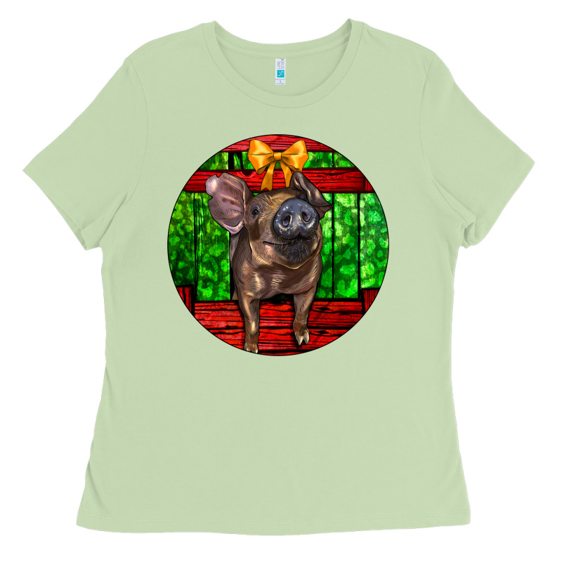 Christmas Pig Ladies Tee by LillyAllenDesigns | Teevron