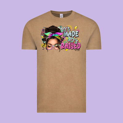 80s Made 90s Raised Messy Bun Vintage Tee Designed By Texasbilliewilder