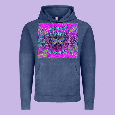 Just A Girl Who Loves Dragonfiles Vintage Hoodie Designed By Tumblerdesignbyshophia