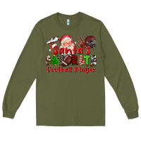Army Green santas favorite  football player Long Sleeve Tee - CowGirlArtShop