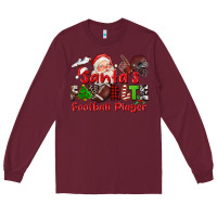 Burgundy santas favorite  football player Long Sleeve Tee - CowGirlArtShop