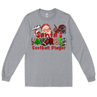Heather Grey santas favorite  football player Long Sleeve Tee - CowGirlArtShop