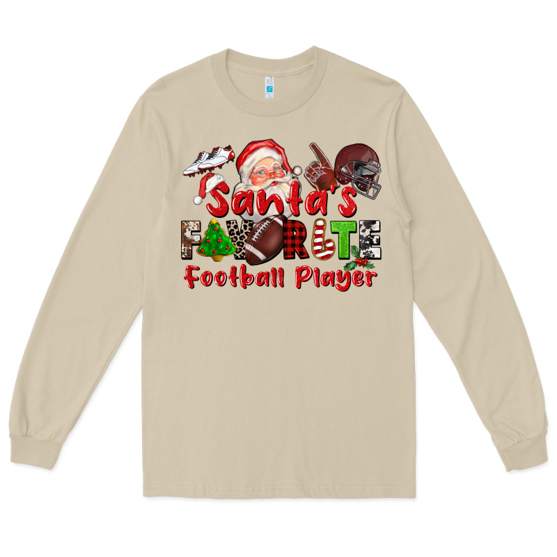 Santas Favorite  Football Player Long Sleeve Tee by CowGirlArtShop | Teevron