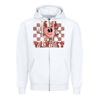 White Be My Valentines Zipper Hoodie - CowhideDigitalArt