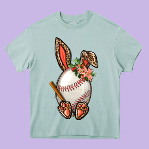 Baseball Easter Bunny Heavy Core Tee Designed By Bundleandbundleshop