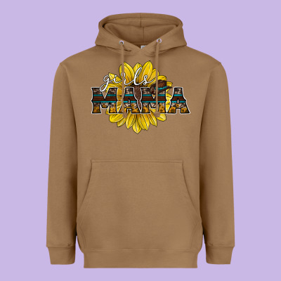Girls Mama Sunflower Heavyweight Hoodie Designed By Racoondesign