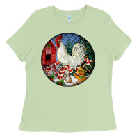 Leghorn Rooster Christmas Ornament Ladies Tee | Teevron