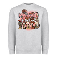 Heather Grey my heart is on that field Heavyweight Sweatshirt - FaDigitalArtStudio