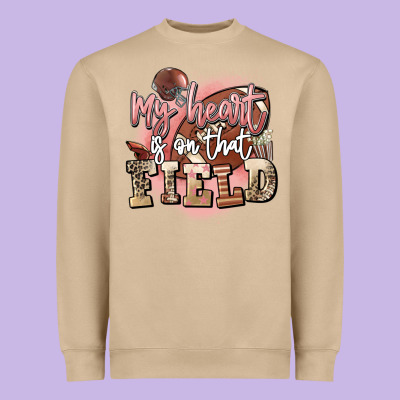My Heart Is On That Field Heavyweight Sweatshirt Designed By Fadigitalartstudio