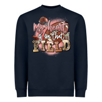 Navy my heart is on that field Heavyweight Sweatshirt - FaDigitalArtStudio
