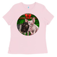 Bubblegum Pink christmas pig Ladies Tee - LillyAllenDesigns