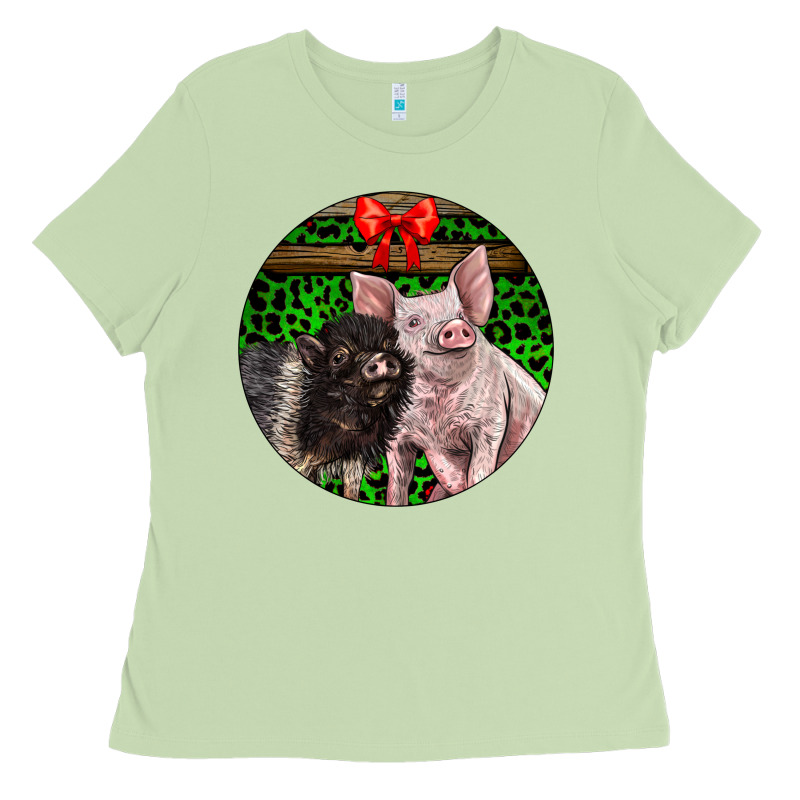 Christmas Pig Ladies Tee by LillyAllenDesigns | Teevron