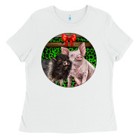 White christmas pig Ladies Tee - LillyAllenDesigns