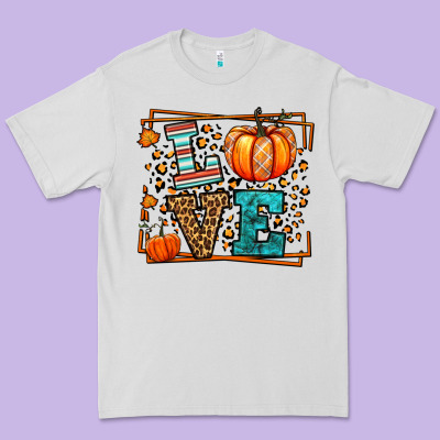 Fall Autumn Leopard Love Pumpkin Premium Tee Designed By Lillyallendesigns