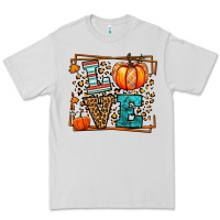 Dove Grey Fall Autumn Leopard Love Pumpkin Premium Tee - LillyAllenDesigns