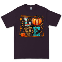 Plum Fall Autumn Leopard Love Pumpkin Premium Tee - LillyAllenDesigns