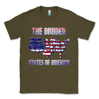 Army Green the divided states of america political humor usa map t shirt Classic Tee - lanVoArt