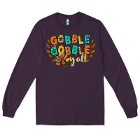 Plum gobble gobble yall Long Sleeve Tee - CowGirlArtShop