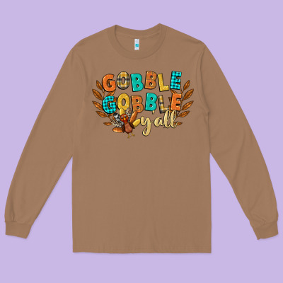 Gobble Gobble Yall Long Sleeve Tee Designed By Cowgirlartshop
