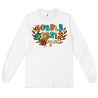 White gobble gobble yall Long Sleeve Tee - CowGirlArtShop